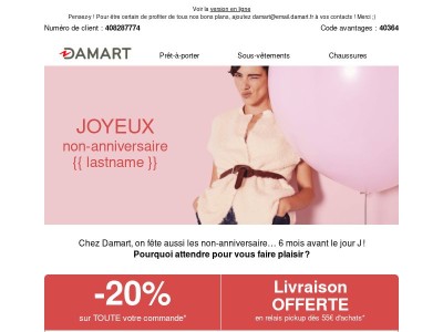 Joyeux non anniversaire {{ lastname }} ! -20%