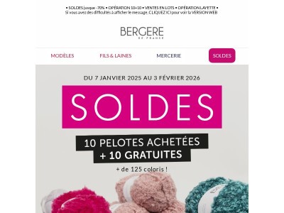 SOLDES : 10 achetées + 10 gratuites sur plus de 125 coloris !