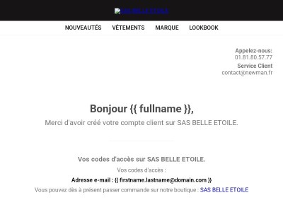 [SAS BELLE ETOILE] Bienvenue !