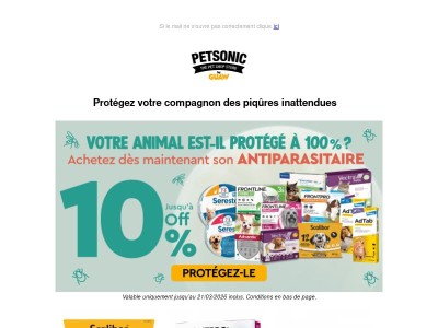 🦟 JUSQU’À -10% sur les antiparasitaires… pour éviter les piqûres 🚫