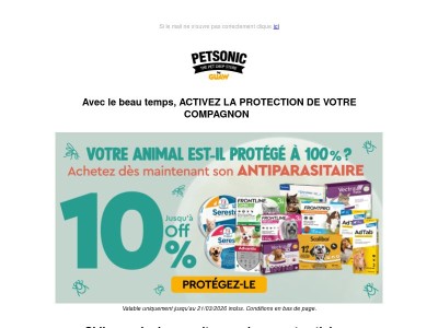 Con le beau temps, sa protection est ESSENTIELLE 🛡 10% SUR LES ANTIPARASITAIRES