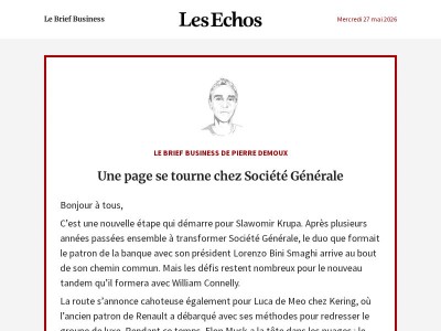 Une page se tourne chez Société Générale