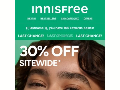 LAST CHANCE! 30% OFF Sitewide