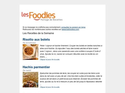 Les Foodies: Les Recettes de la Semaine