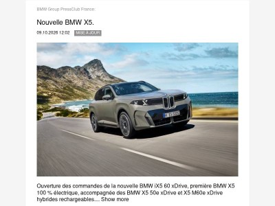 Update:  Nouvelle BMW X5.  (BMW Group PressClub France)