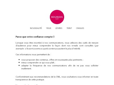 Une information sur vos préférences de communication