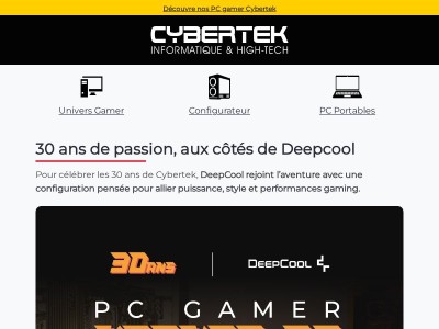 30 ans Cybertek x Deepcool : découvre le PC Kronos 30 🥳