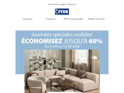 Jusqu'à -60% sur TOUS les meubles d'intérieur* 🛋️