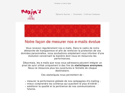 Information concernant nos e-mails