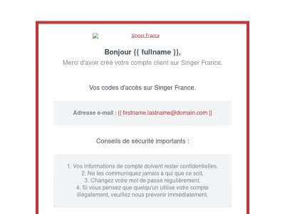 [Singer France] Bienvenue !