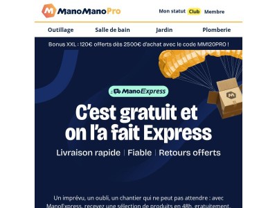 Livraison en 48h, gratuite sur une sélection pro