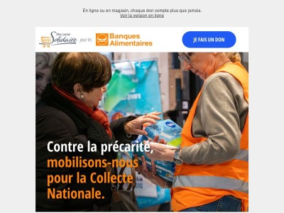 La Collecte Nationale des Banques Alimentaires approche