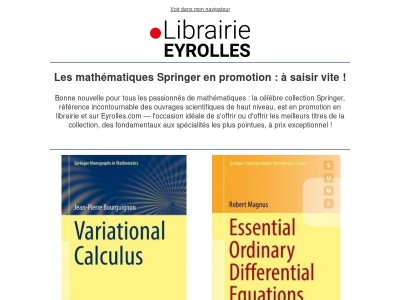 📈Vos ouvrages de mathématiques Springer à prix réduit !