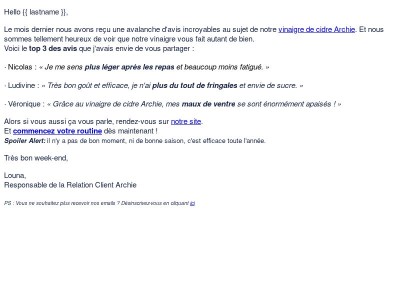 Un petit mot pour vous
