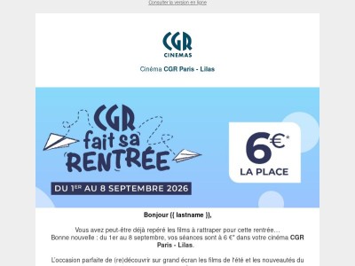 Les films de l'été passent à 6€ cette semaine 🎬