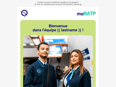 {{ lastname }}, découvrez plus de 250 métiers à la RATP.