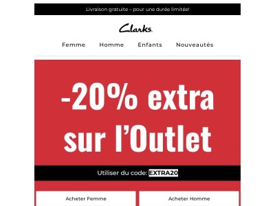 Ne manquez pas 20 % de réduction sur l’Outlet
