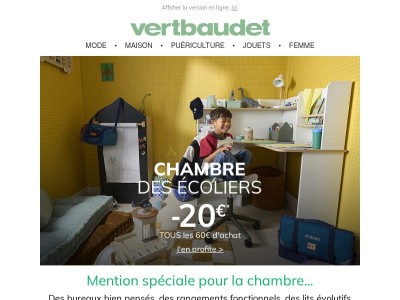 20€ offerts pour aménager sa chambre !