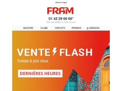 VENTE FLASH TUNISIE : dernière chance pour partir !