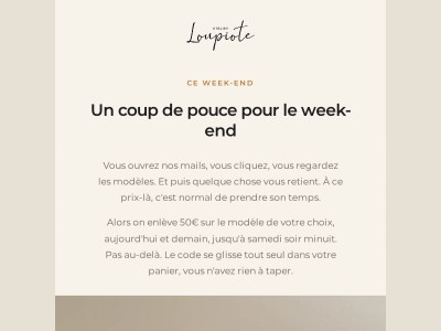 Un coup de pouce pour le week-end