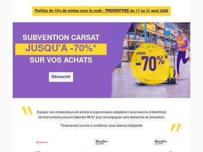 Nos solutions éligibles à la subvention CARSAT