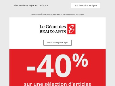 Jusqu'à -40% sur une sélection de produits Clairefontaine