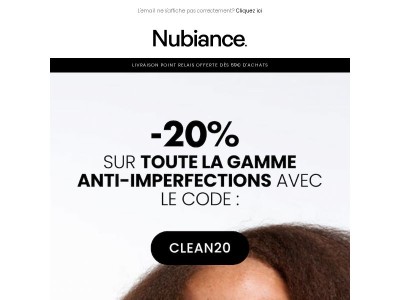 -20% sur la gamme anti-imperfections !