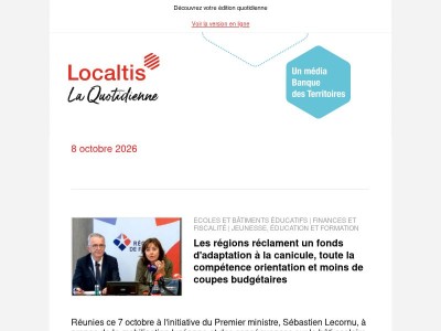 Actualités Localtis du vendredi 9 octobre 2026