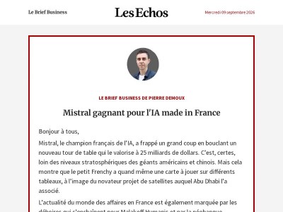 Mistral gagnant pour l'IA made in France