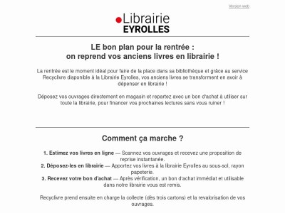 Recyclivre - Le bon plan de la rentrée en librairie !