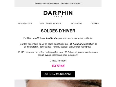 –35 % sur une sélection d’exclusivités Darphin.