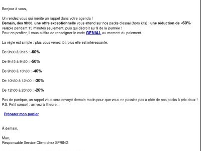 Demain, 9h00. Tenez-vous prêt·e ⏰
