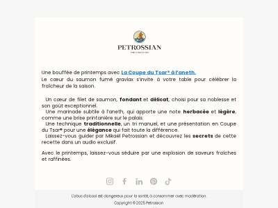 La Coupe du Tsar® à l’aneth, un souffle printanier