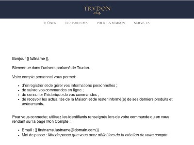 Bienvenue sur votre compte personnel Trudon