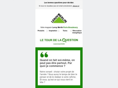 Quel sera votre projet de l’année ?