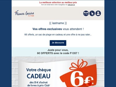 6€ OFFERTS ça vous dit ?
