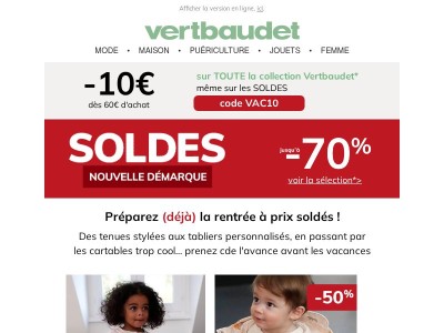 Des looks de rentrée jusqu'a -70% 👀