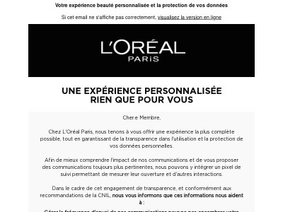 Informations concernant nos communications