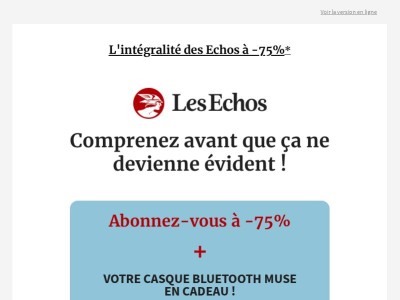 [Offre exceptionnelle] l'abonnement à -75% + votre casque de la marque MUSE en cadeau !