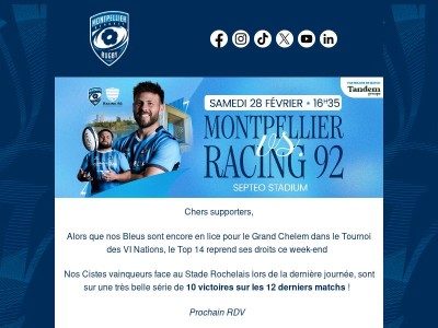 On se voit samedi {{ firstname }} ? 🏉