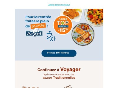 💼 Septembre : Pour la Rentrée, faîtes le plein des Promotions ARGEL ! 

🎁

❄️