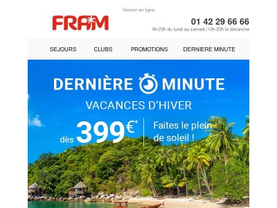 ⏰ Dernière minute : cap sur le soleil dès 399€ !