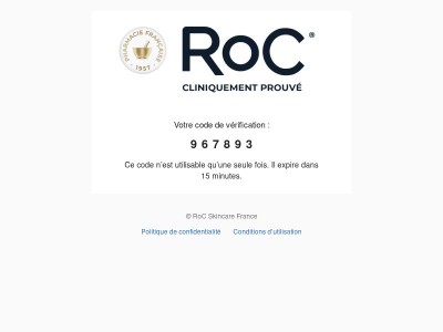 Votre code est : 967893