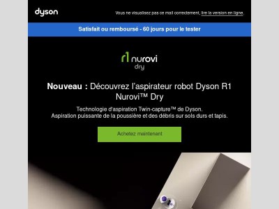 Nouveau : Aspirateur robot Dyson R1 Nurovi™ Dry