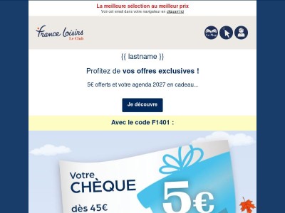 5€ OFFERTS !