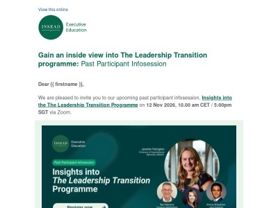 Gain an inside view into The Leadership Transition | Past Participant Infosession