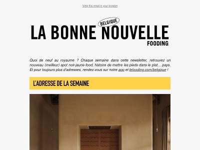 L’adresse de la semaine fait chambre à part