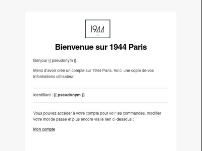Votre compte sur 1944 Paris a été créé