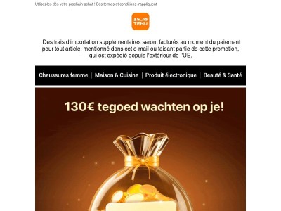✅ Vous avez reçu 130€ de crédits offre! Vous le méritez !