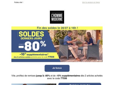 🚨 Dernière chance : jusqu'à -80%